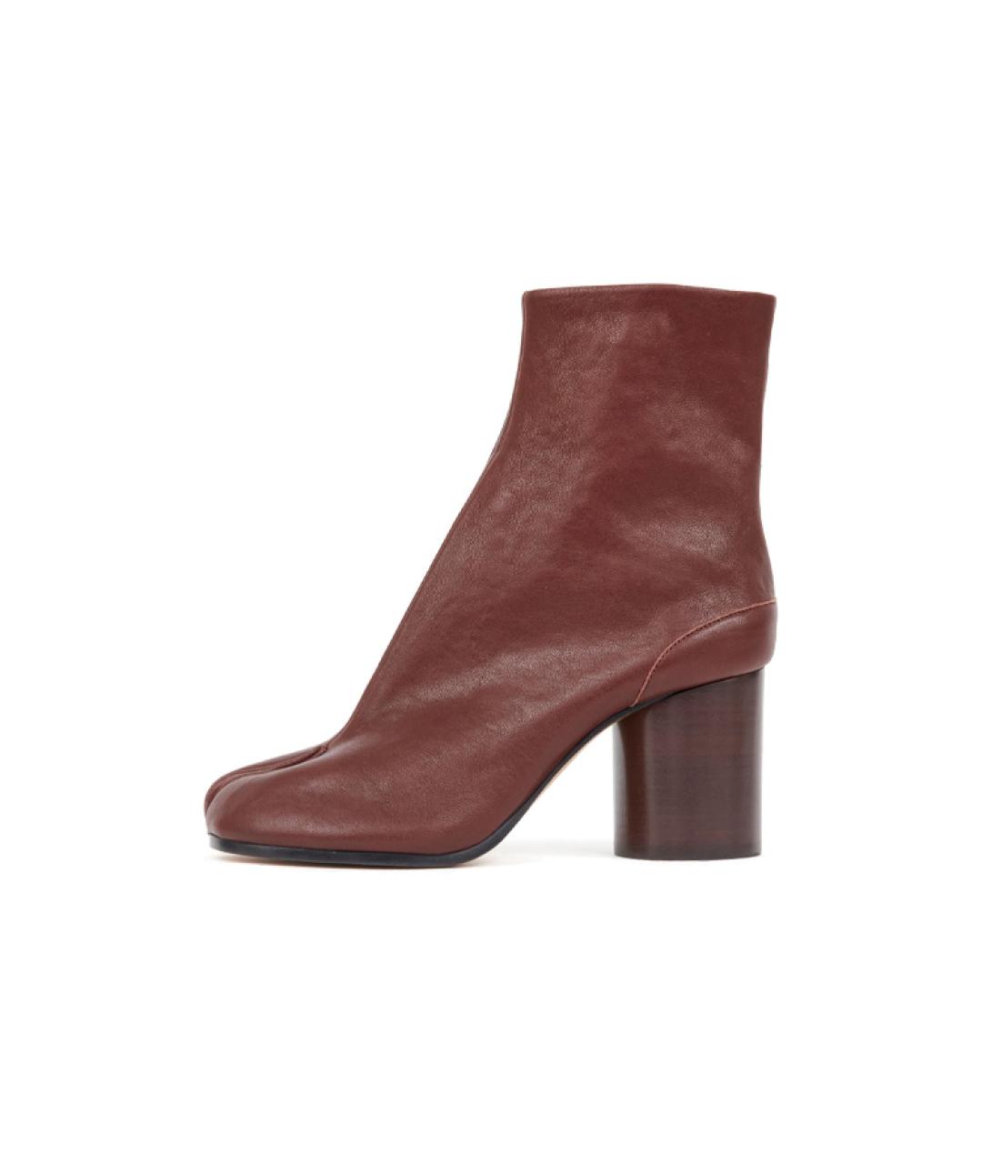 MAISON MARGIELA Коричневые кожаные ботильоны, фото 6