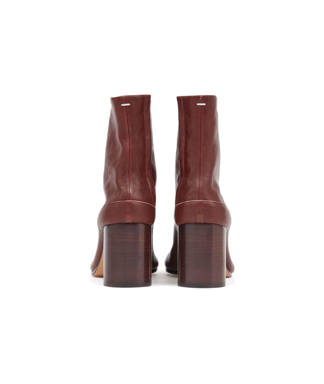 MAISON MARGIELA Коричневые кожаные ботильоны, фото 5