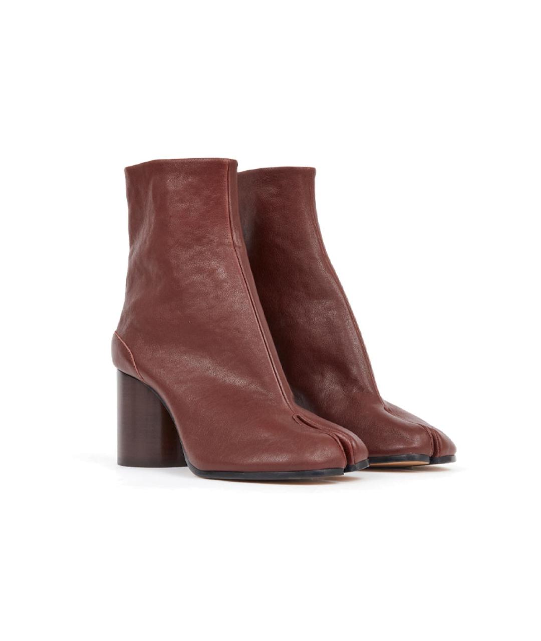 MAISON MARGIELA Коричневые кожаные ботильоны, фото 3