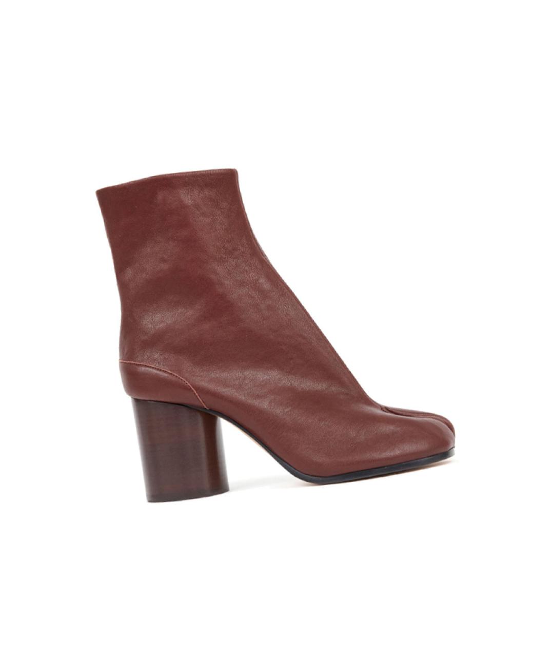 MAISON MARGIELA Коричневые кожаные ботильоны, фото 2