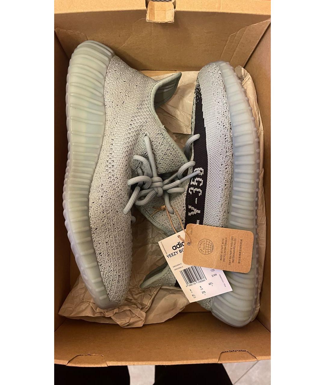 ADIDAS YEEZY Серые синтетические низкие кроссовки / кеды, фото 4