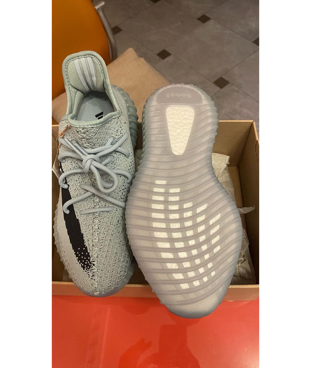ADIDAS YEEZY Серые синтетические низкие кроссовки / кеды, фото 3