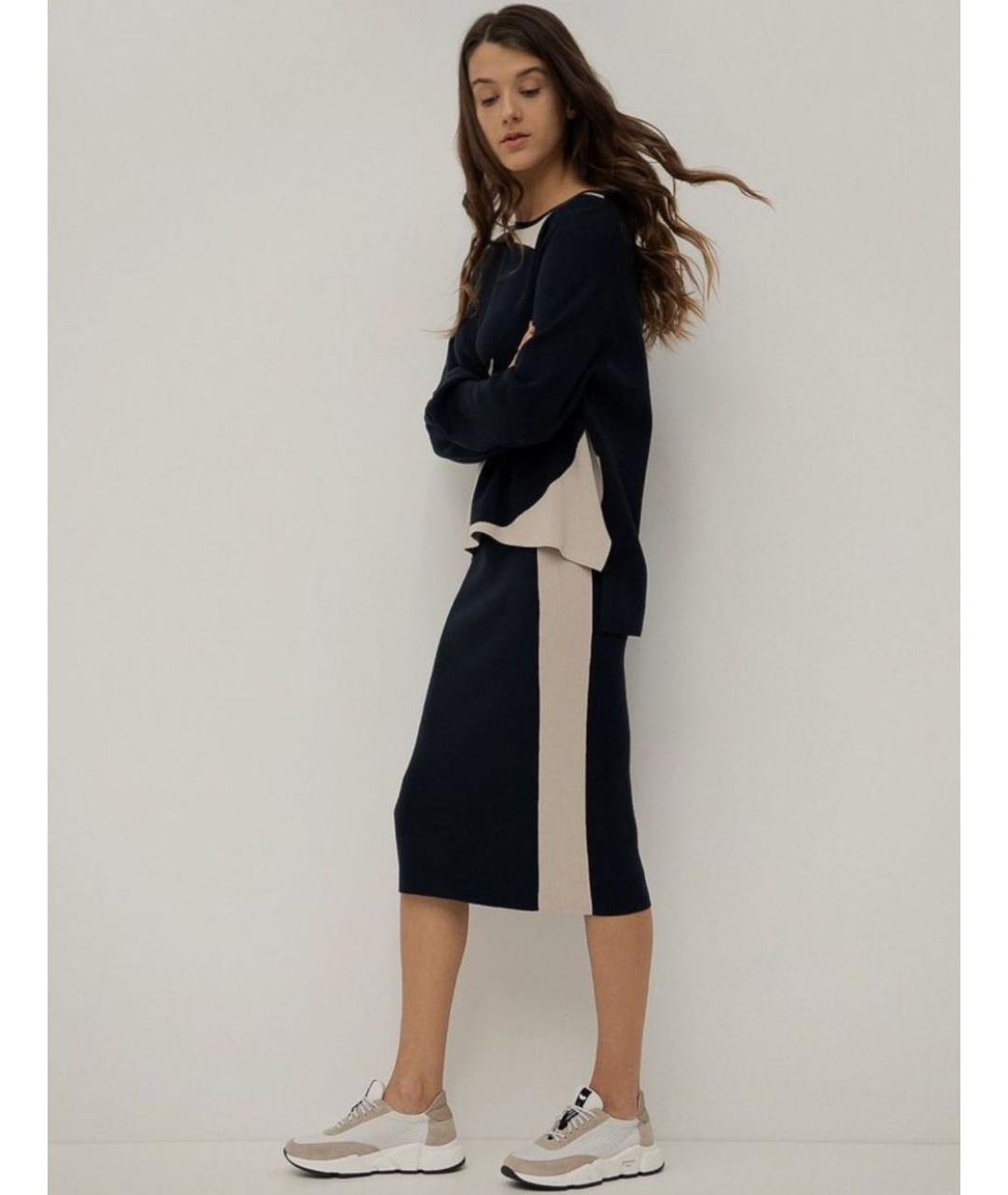 MAX MARA Синяя вискозная юбка миди, фото 6