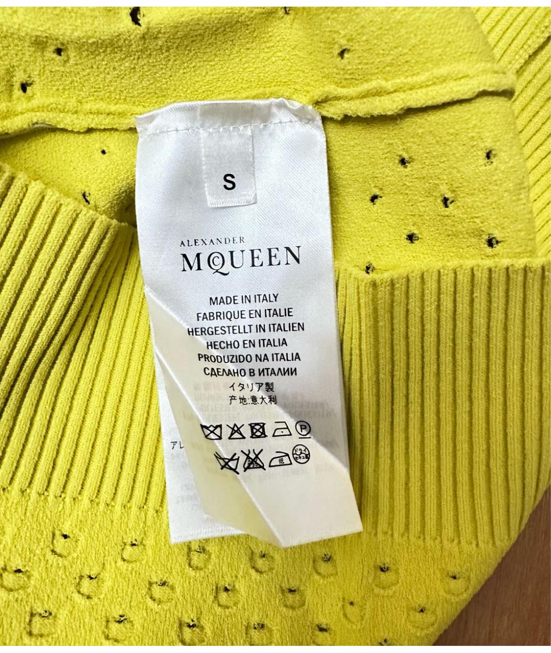 ALEXANDER MCQUEEN Желтый вискозный костюм с юбками, фото 5