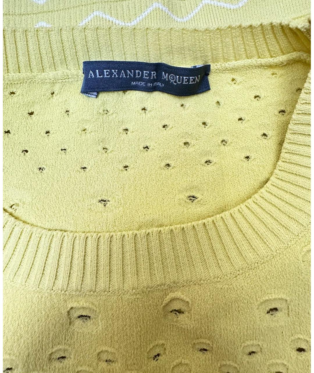 ALEXANDER MCQUEEN Желтый вискозный костюм с юбками, фото 3