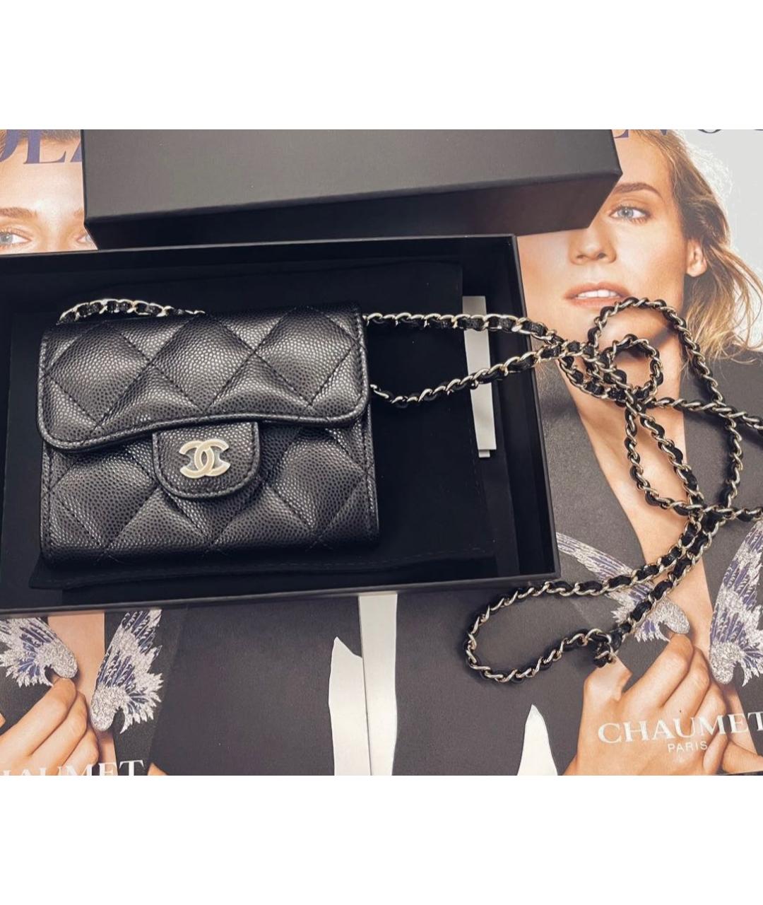 CHANEL Черная кожаная сумка через плечо, фото 6