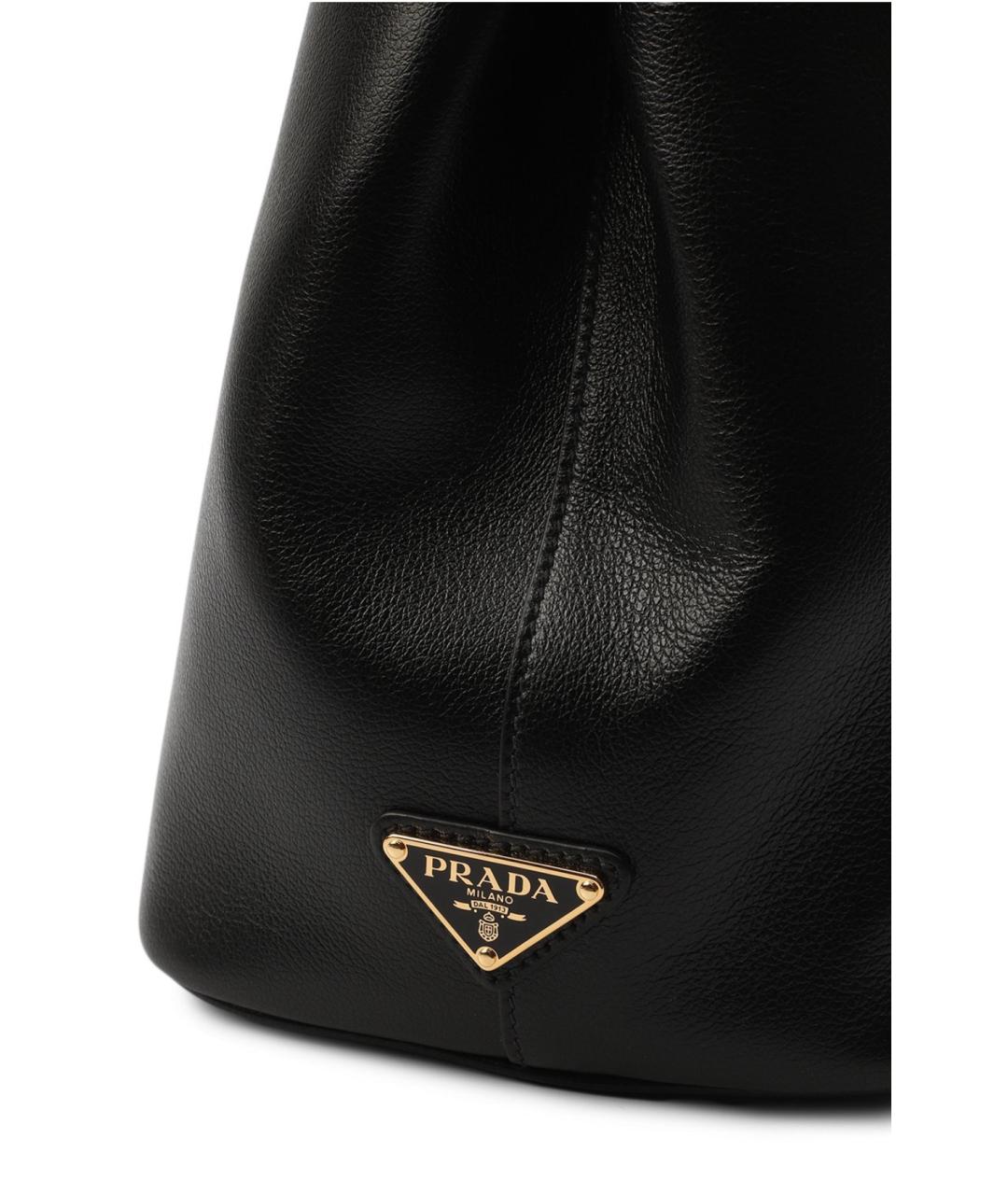 PRADA Черная кожаная сумка тоут, фото 3