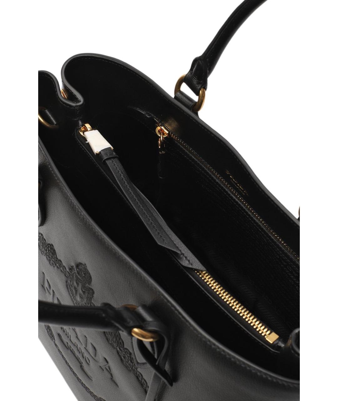 PRADA Черная кожаная сумка тоут, фото 4