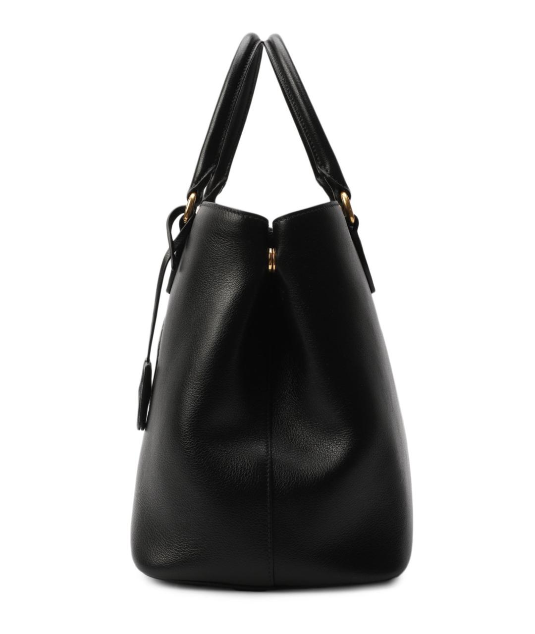 PRADA Черная кожаная сумка тоут, фото 7