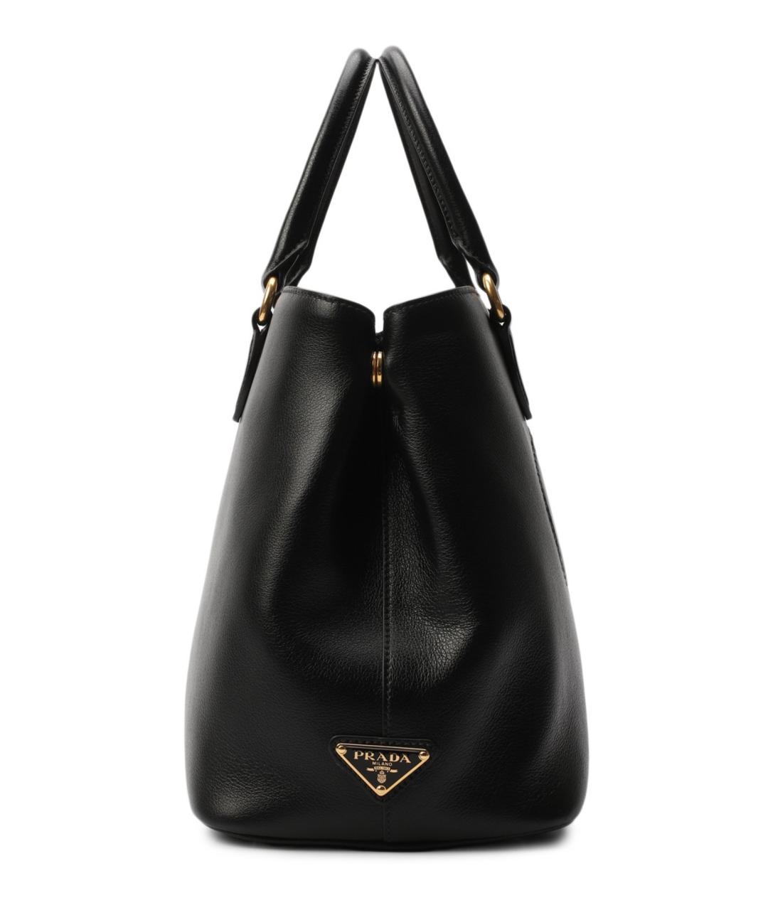 PRADA Черная кожаная сумка тоут, фото 5