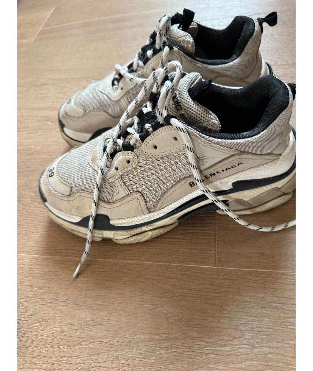 BALENCIAGA Бежевые кеды, фото 3