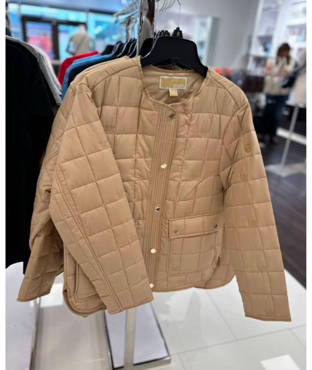 MICHAEL KORS Бежевая полиэстеровая куртка, фото 8