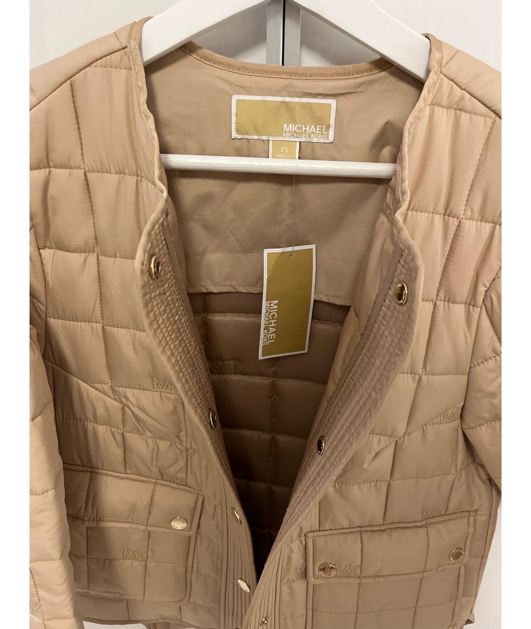 MICHAEL KORS Бежевая полиэстеровая куртка, фото 3