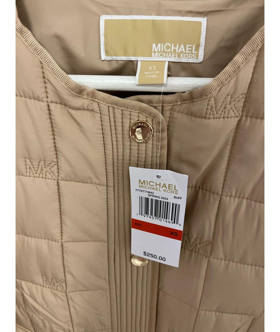MICHAEL KORS Бежевая полиэстеровая куртка, фото 4