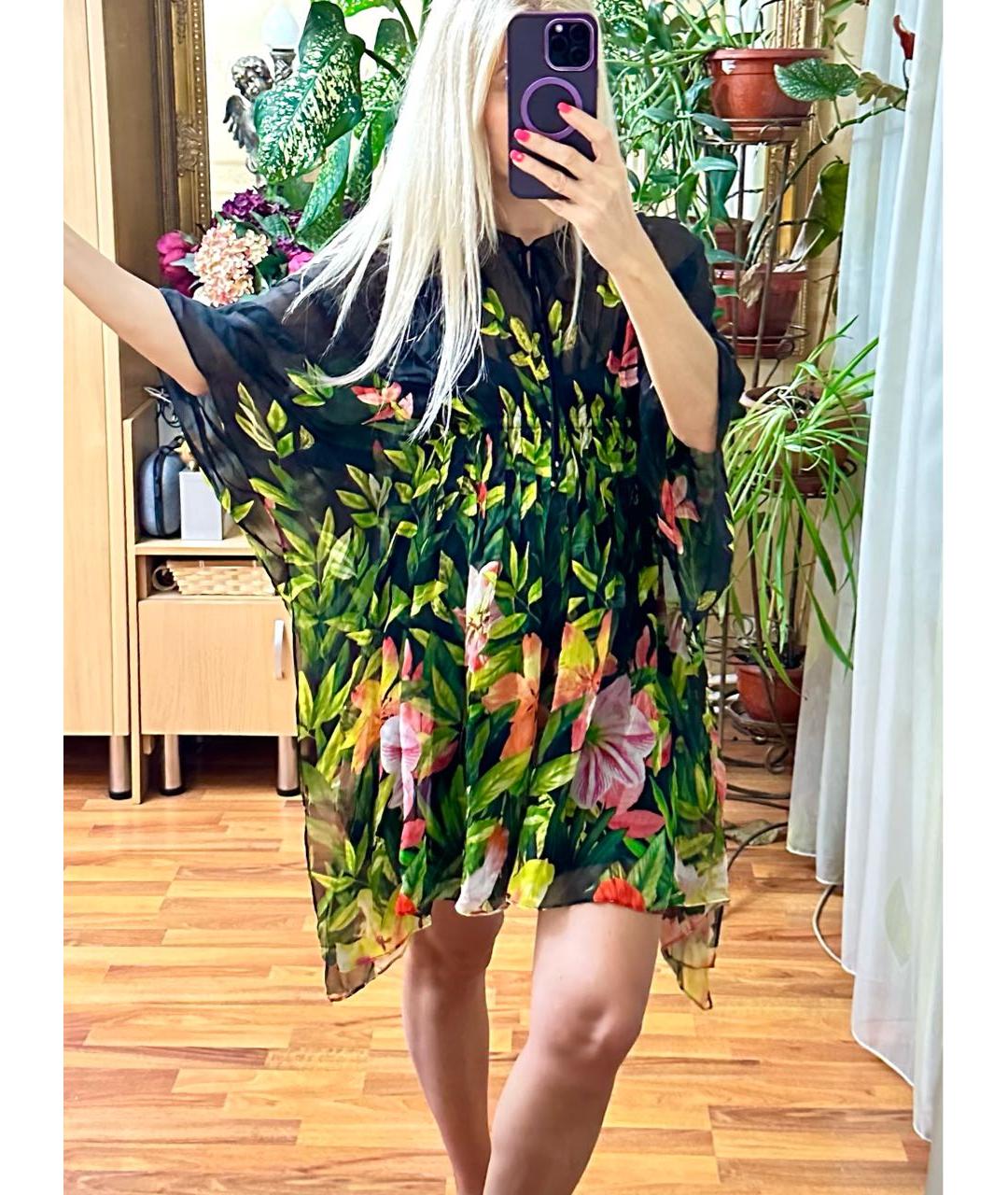 BLUMARINE Мульти шелковая туника, фото 7