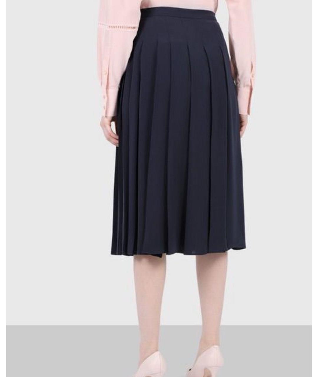 MAX MARA STUDIO Синяя ацетатная юбка миди, фото 2
