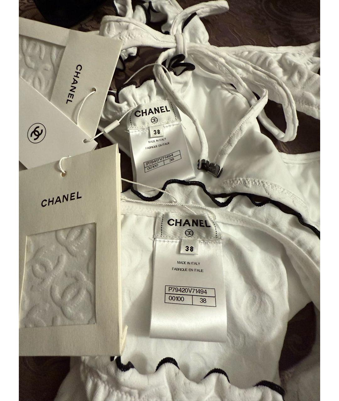 CHANEL Белый полиамидовый купальник, фото 4