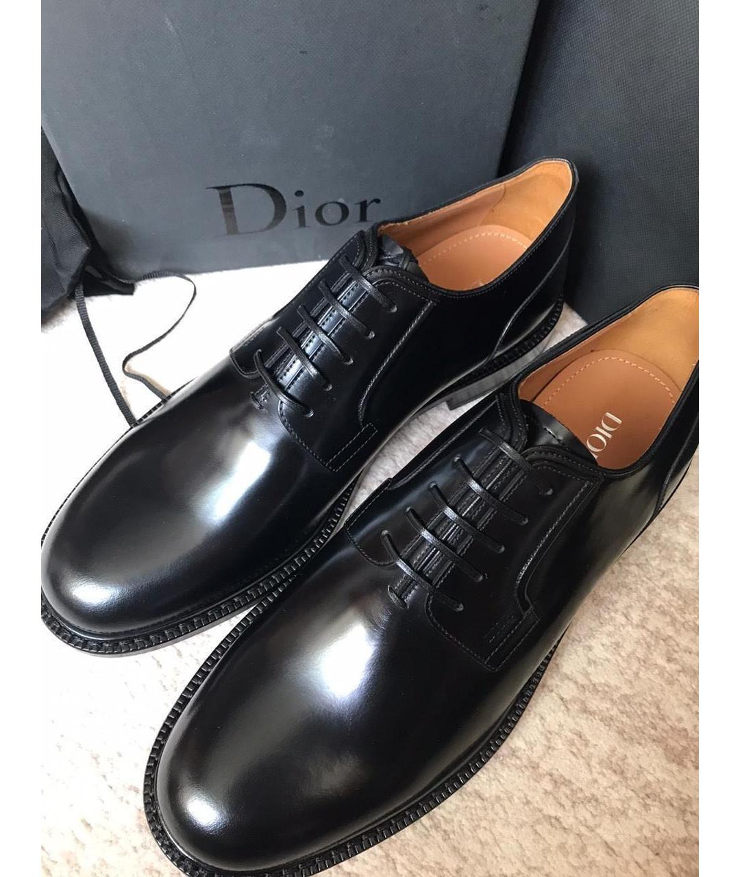 CHRISTIAN DIOR Черные кожаные туфли, фото 8