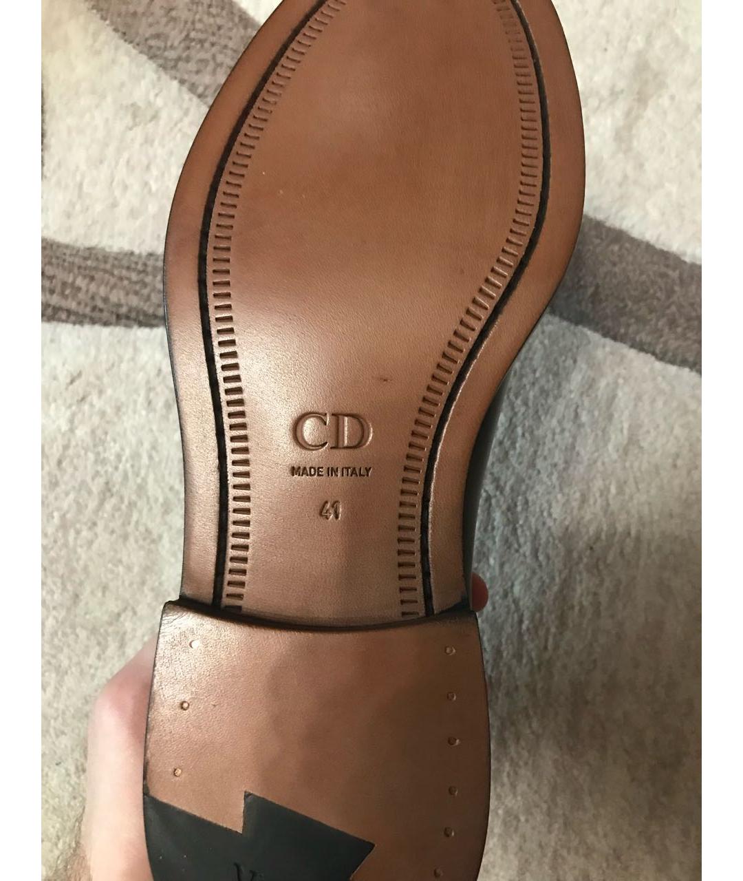 CHRISTIAN DIOR Черные кожаные туфли, фото 7