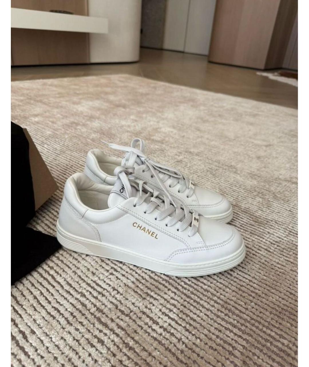 CHANEL Белые кожаные кеды, фото 9