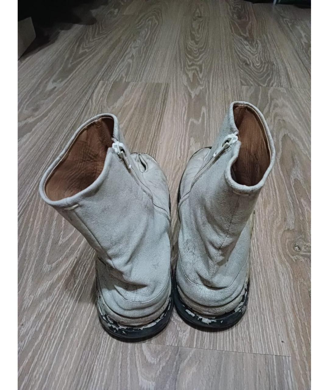 MAISON MARGIELA Черные кожаные высокие ботинки, фото 4