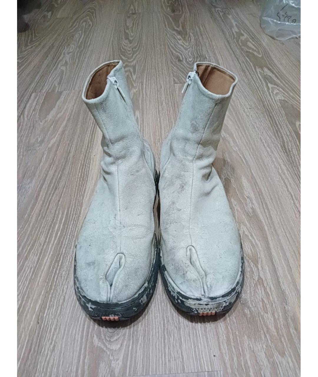 MAISON MARGIELA Черные кожаные высокие ботинки, фото 2