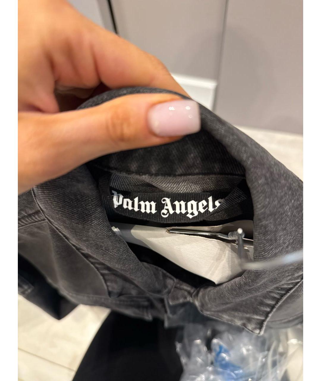 PALM ANGELS Черная деним куртка, фото 4