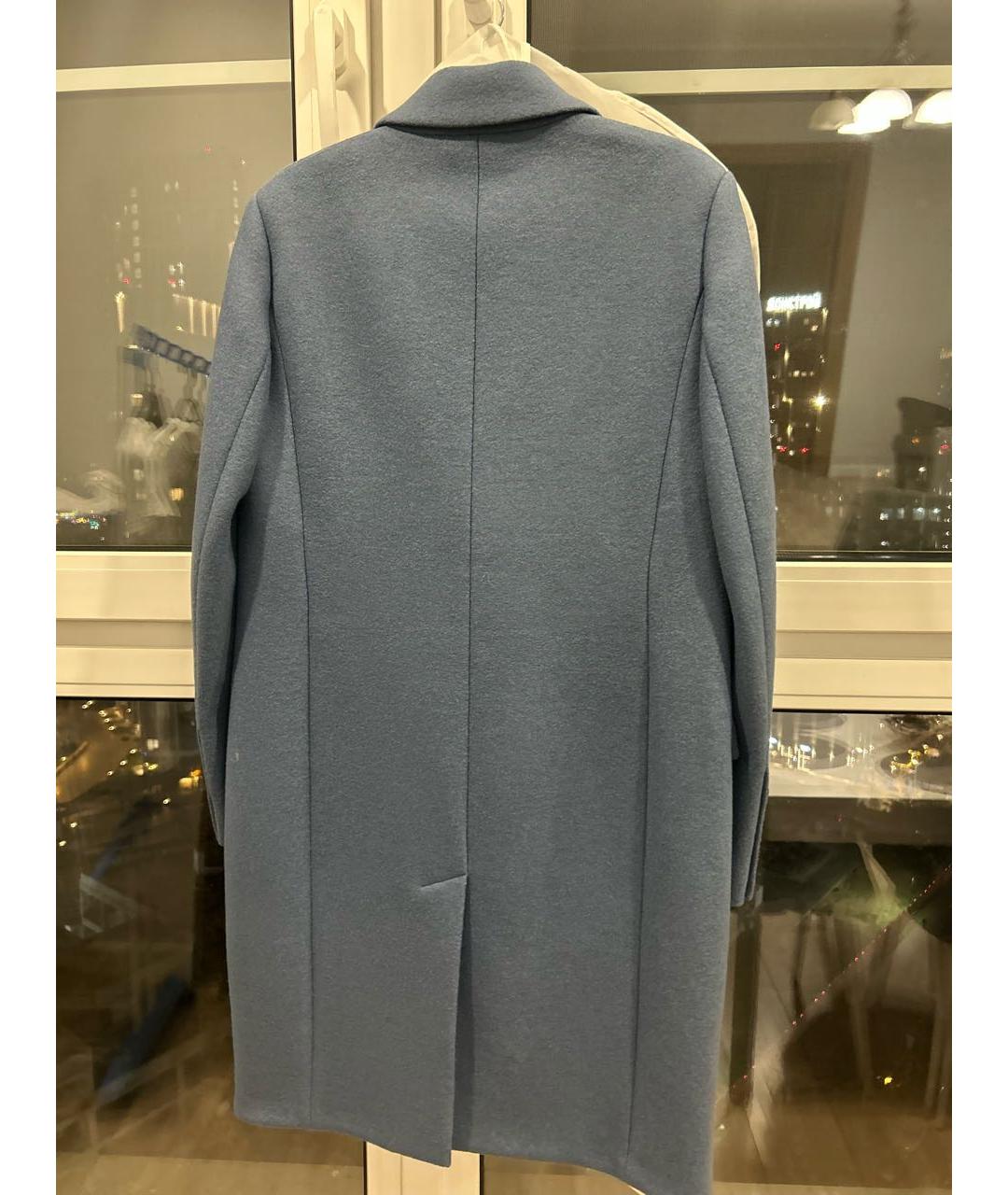 BURBERRY Голубое шерстяное пальто, фото 2