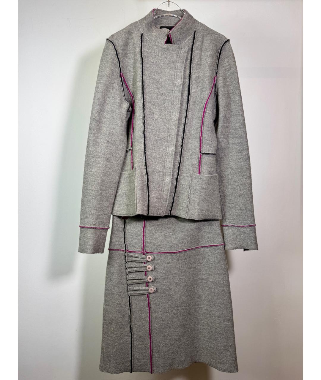 EMPORIO ARMANI Серый шерстяной костюм с юбками, фото 10