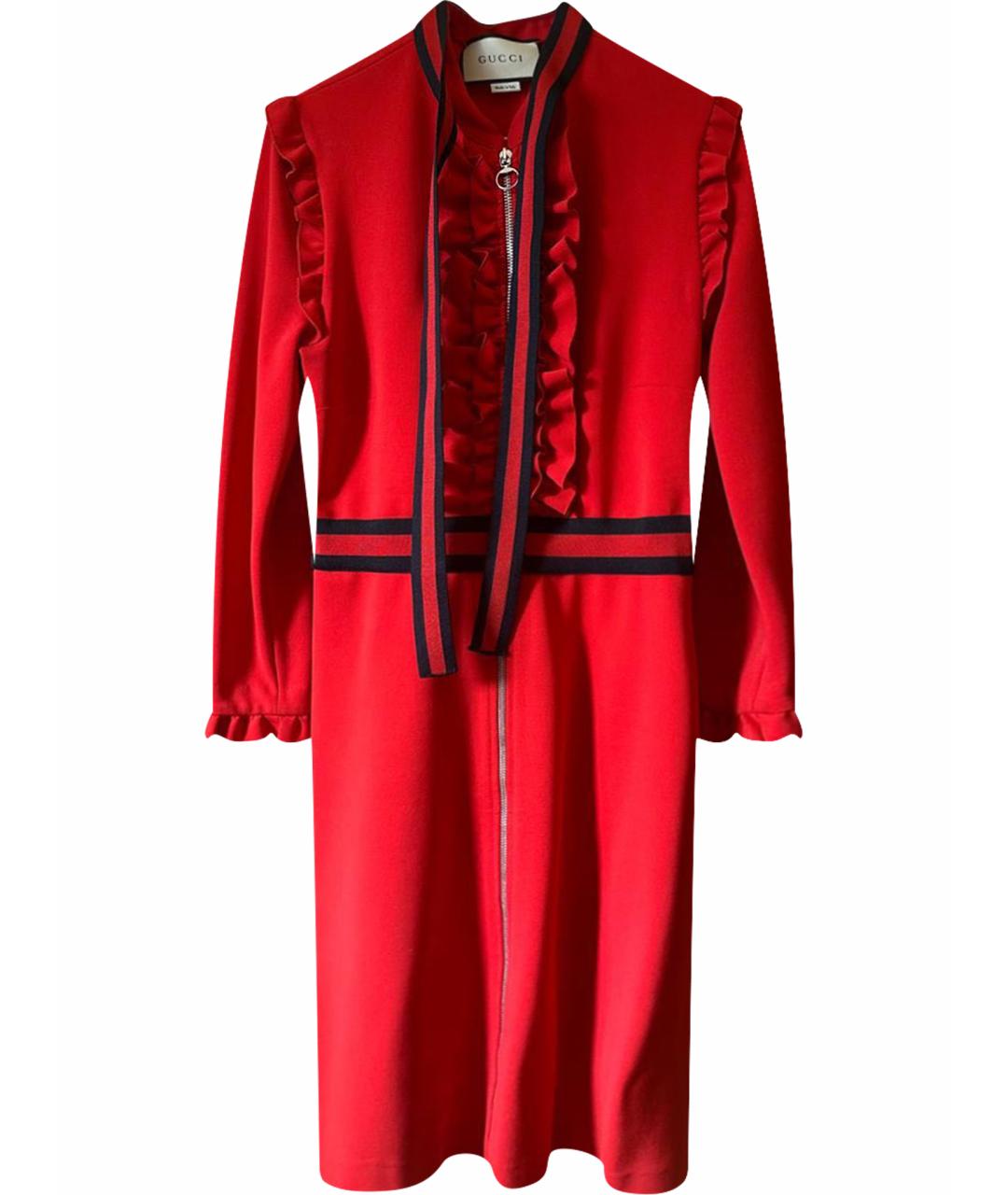 GUCCI Красное вискозное повседневное платье, фото 1