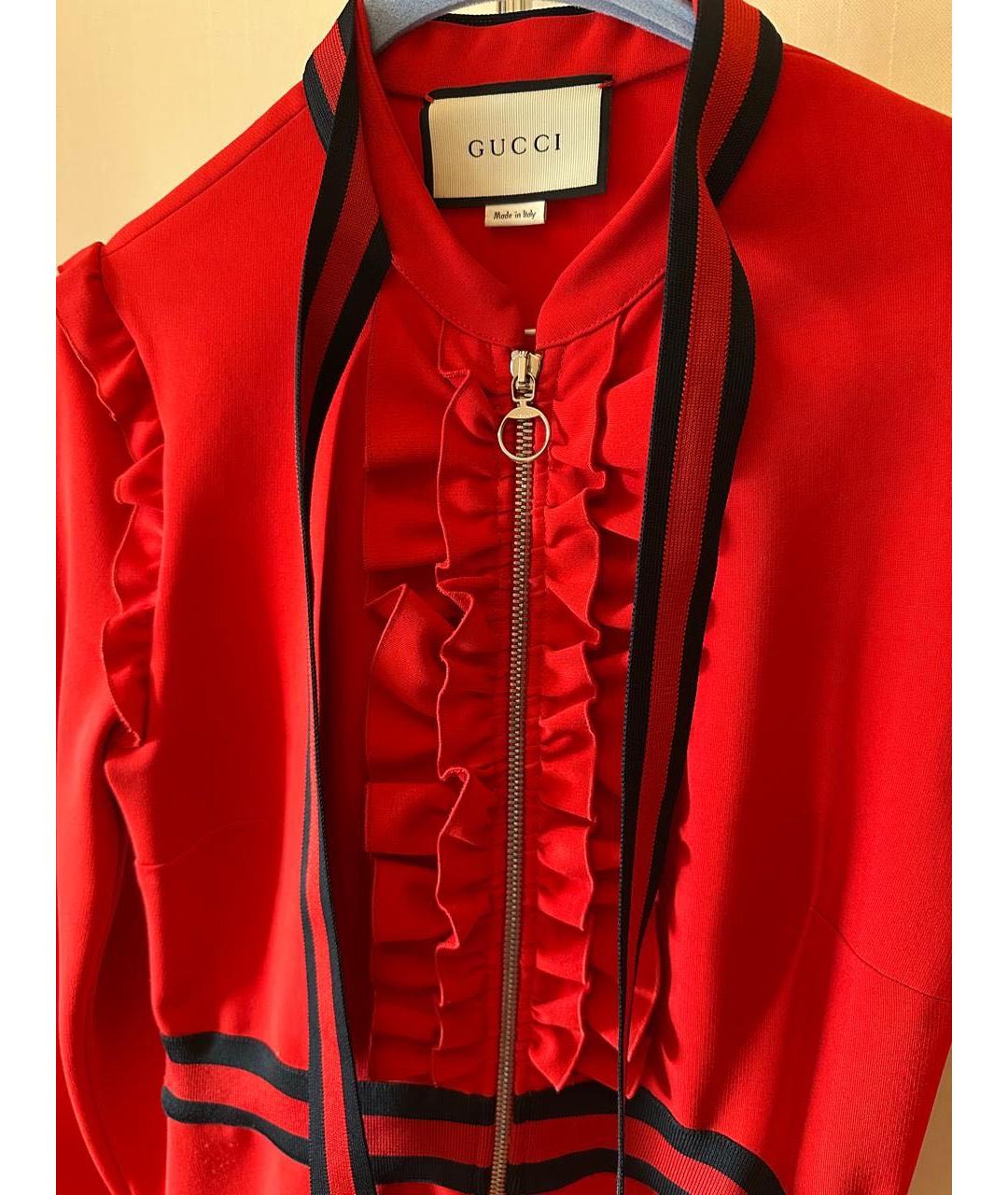 GUCCI Красное вискозное повседневное платье, фото 3
