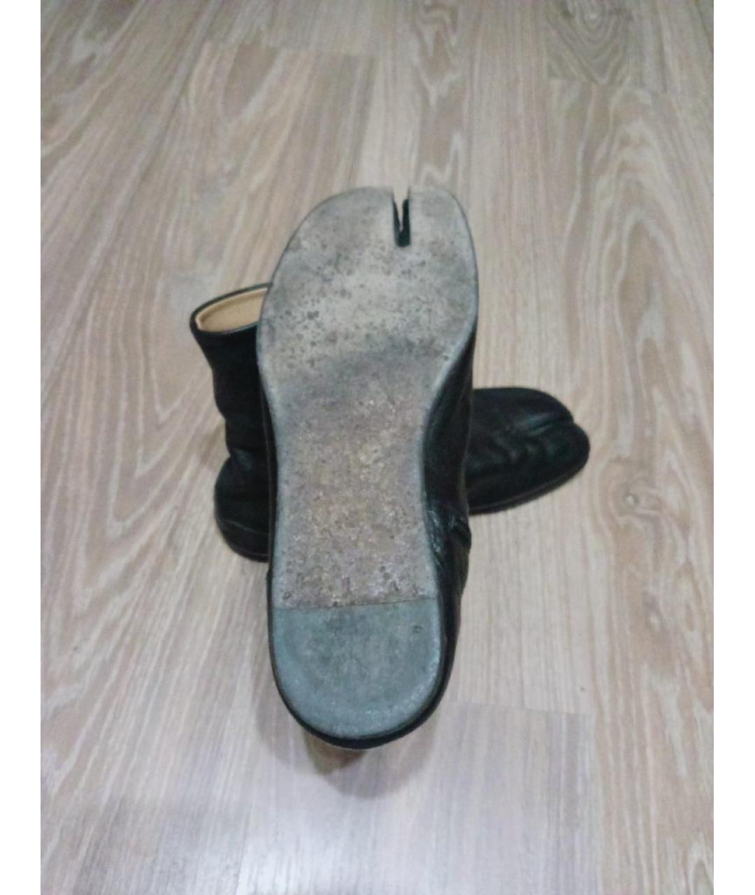 MAISON MARGIELA Черные кожаные ботинки, фото 5