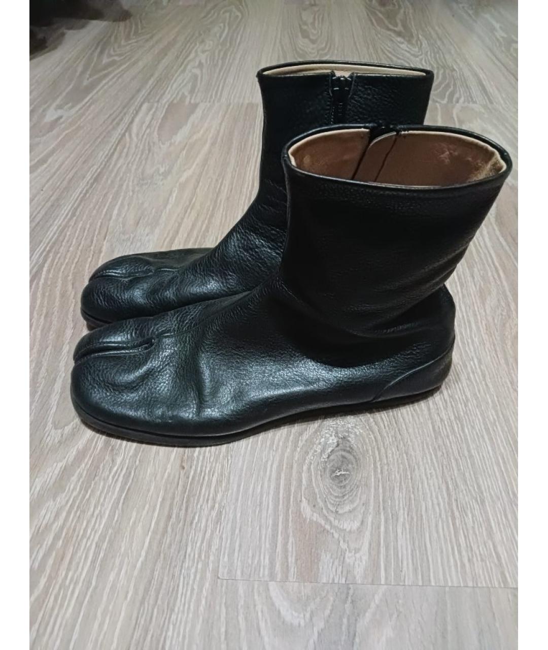 MAISON MARGIELA Черные кожаные ботинки, фото 7
