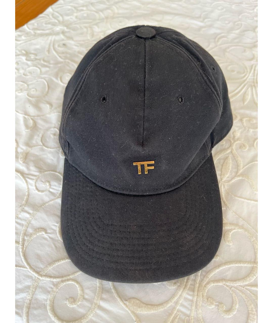 TOM FORD Черная хлопковая кепка, фото 4