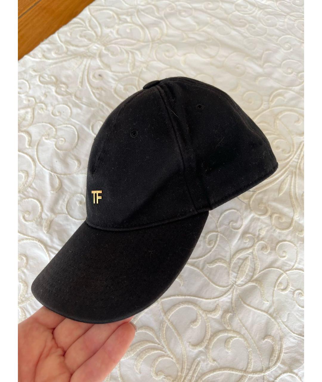 TOM FORD Черная хлопковая кепка, фото 2