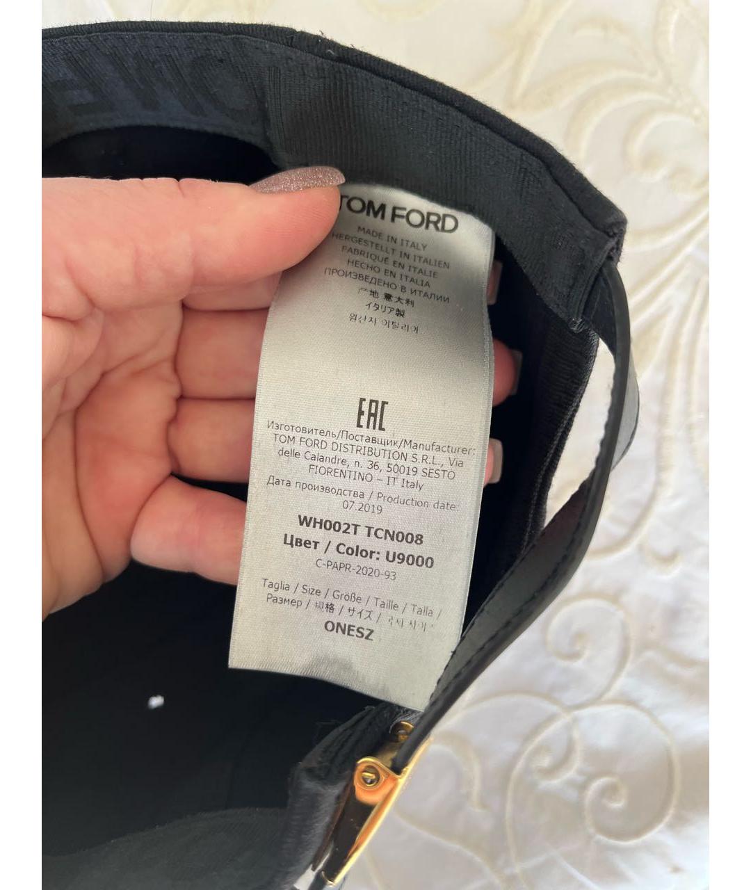 TOM FORD Черная хлопковая кепка, фото 6