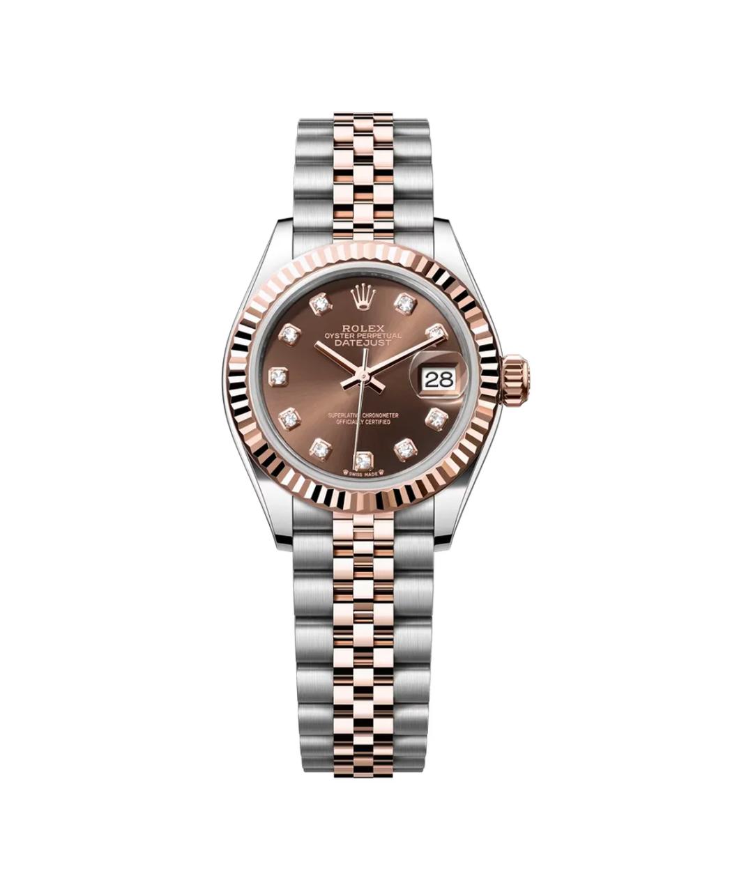 ROLEX Коричневые часы из розового золота, фото 1