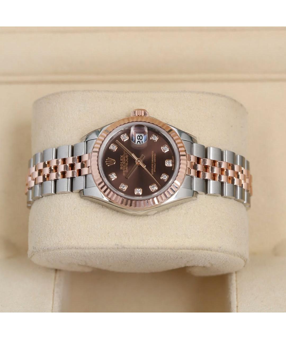ROLEX Коричневые часы из розового золота, фото 4