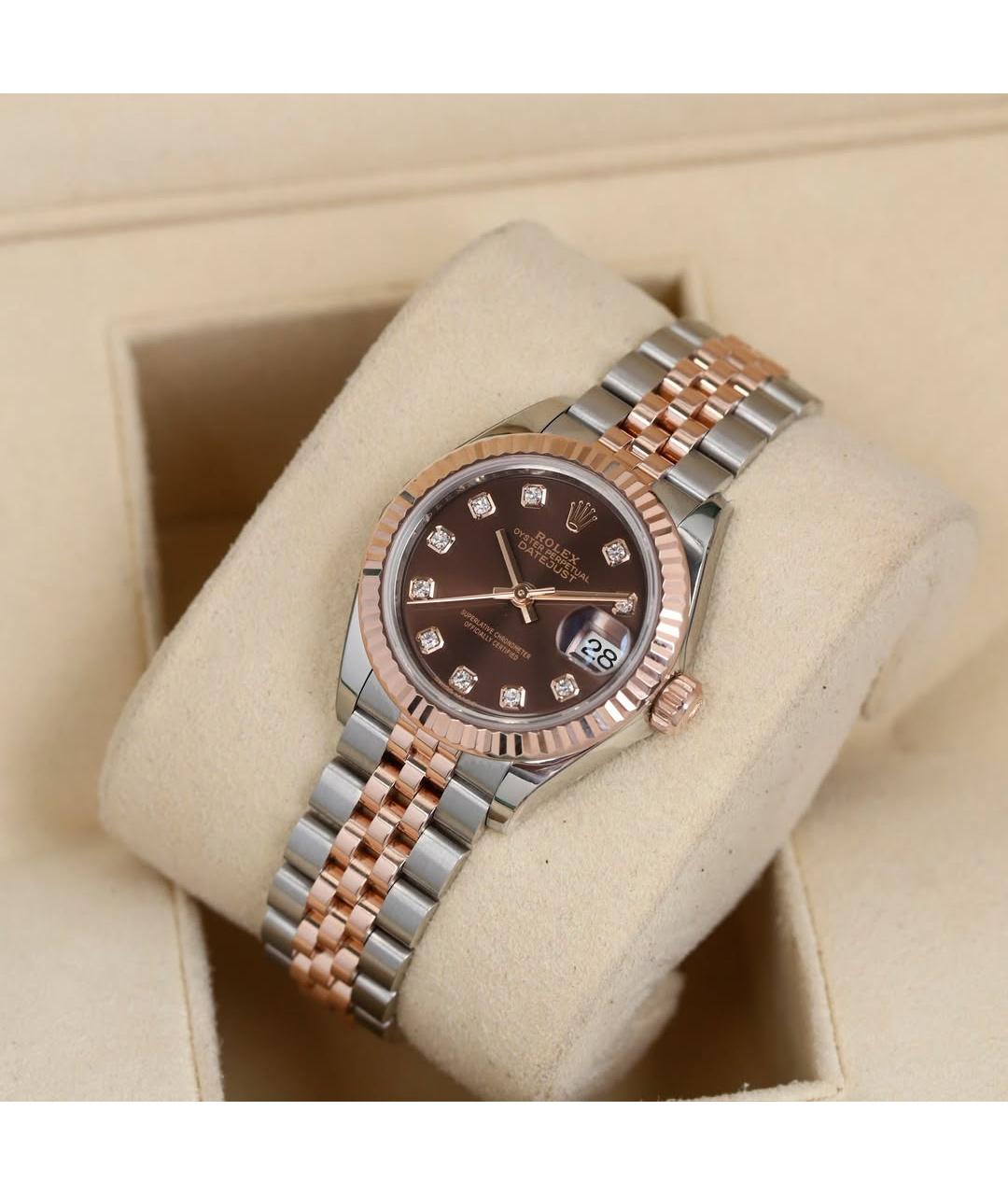 ROLEX Коричневые часы из розового золота, фото 2