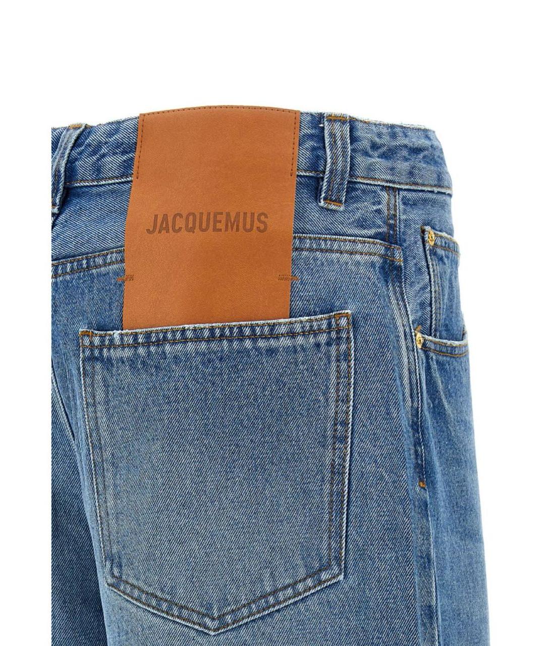JACQUEMUS Синие хлопковые прямые джинсы, фото 4