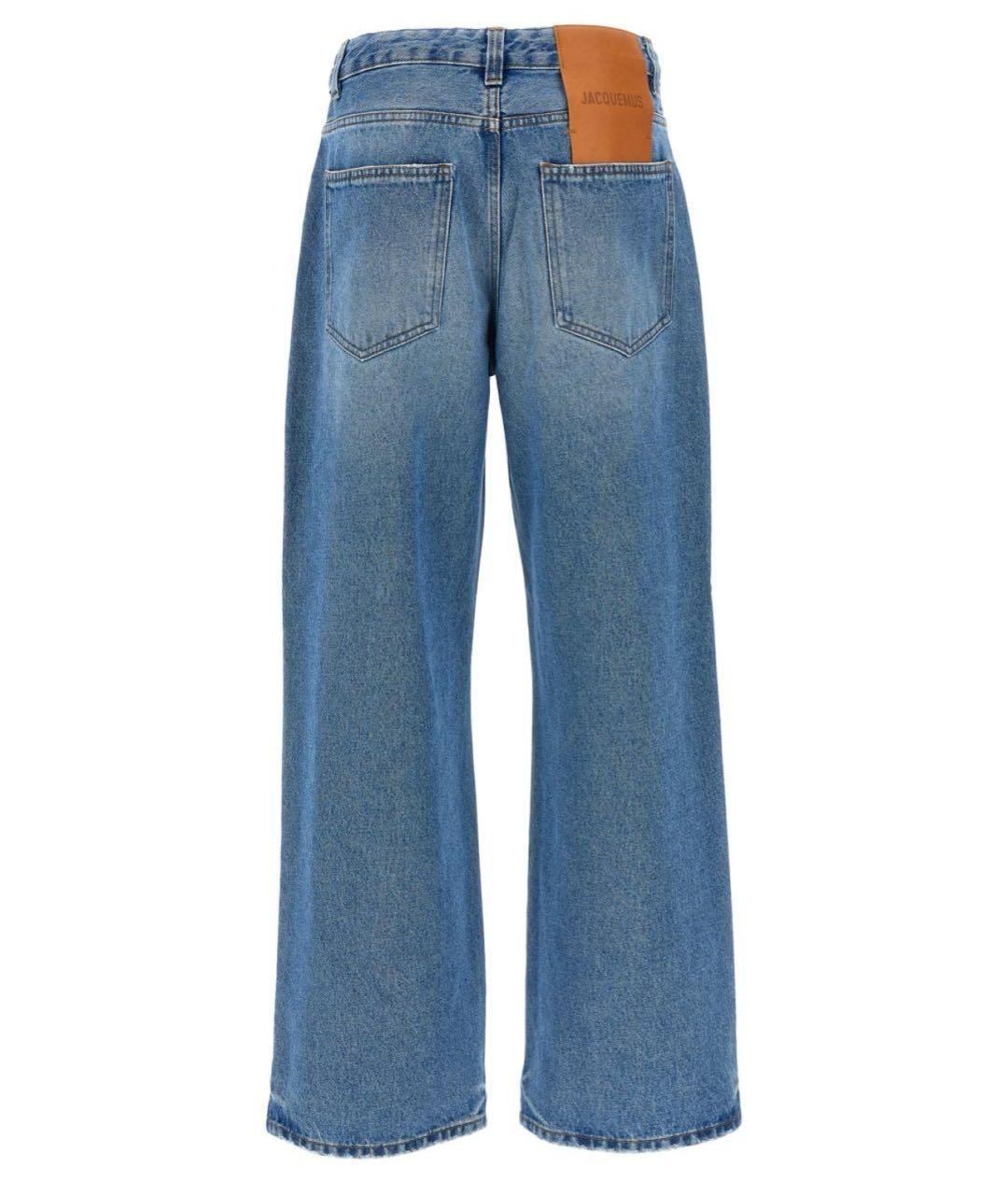 JACQUEMUS Синие хлопковые прямые джинсы, фото 2