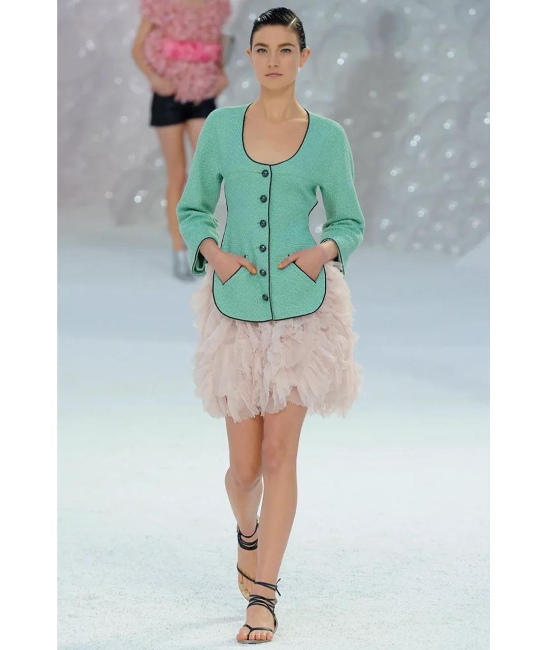 CHANEL Розовая шелковая юбка мини, фото 3
