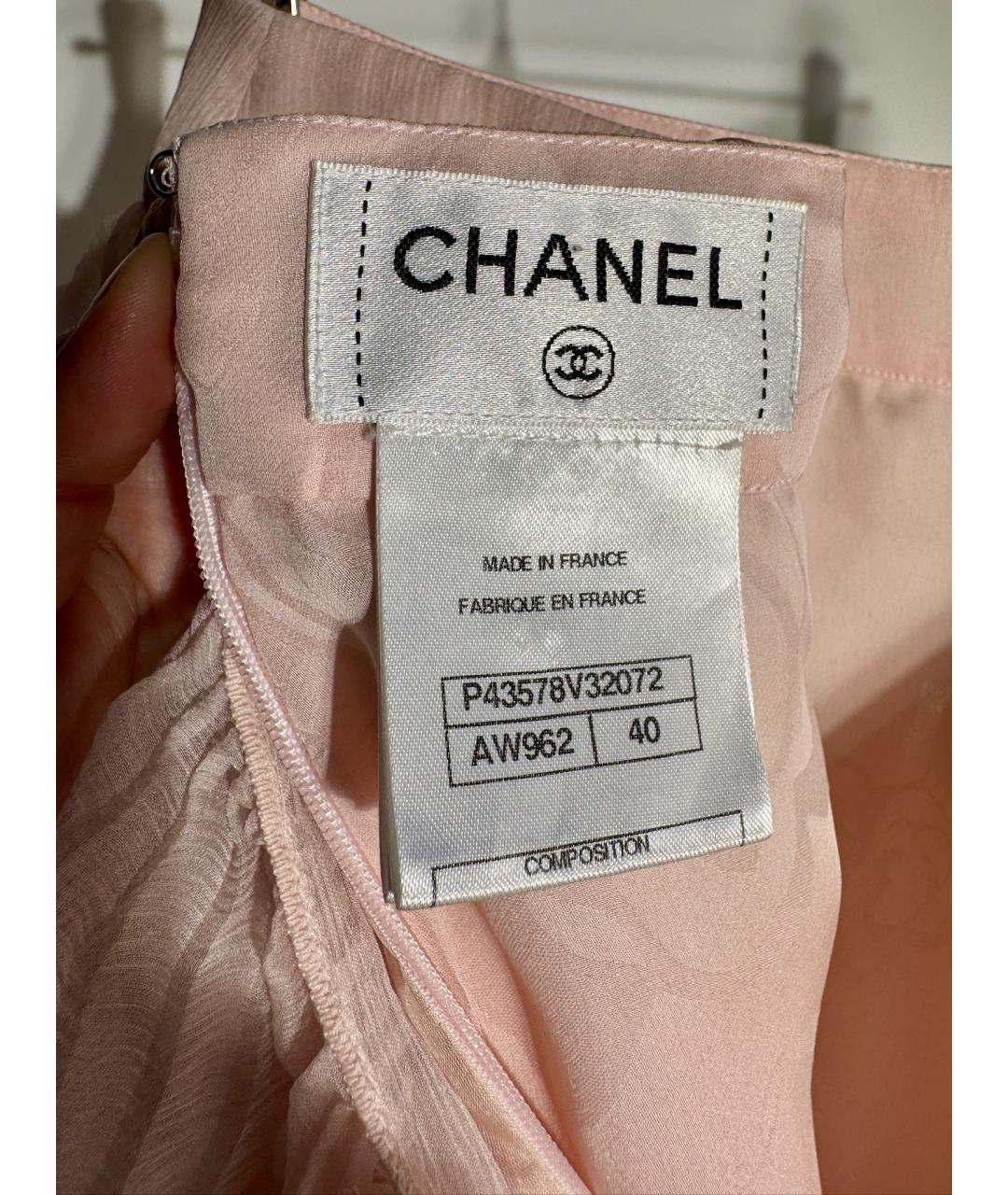 CHANEL Розовая шелковая юбка мини, фото 7