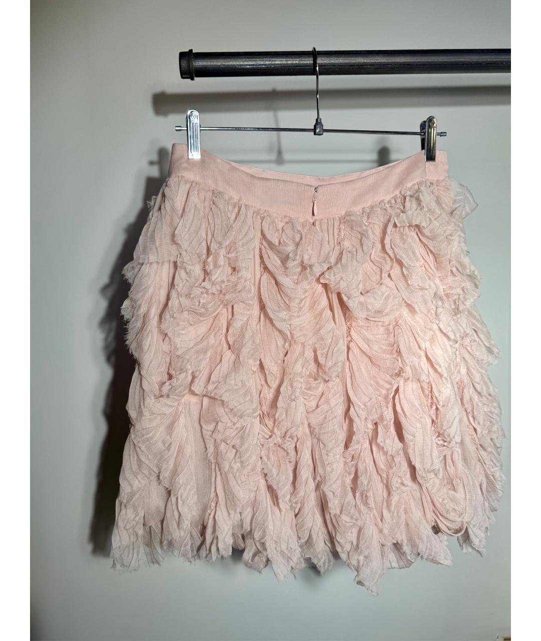 CHANEL Розовая шелковая юбка мини, фото 4