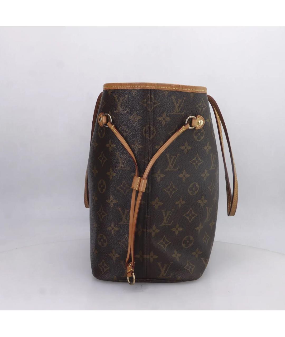 LOUIS VUITTON Коричневая кожаная сумка тоут, фото 4