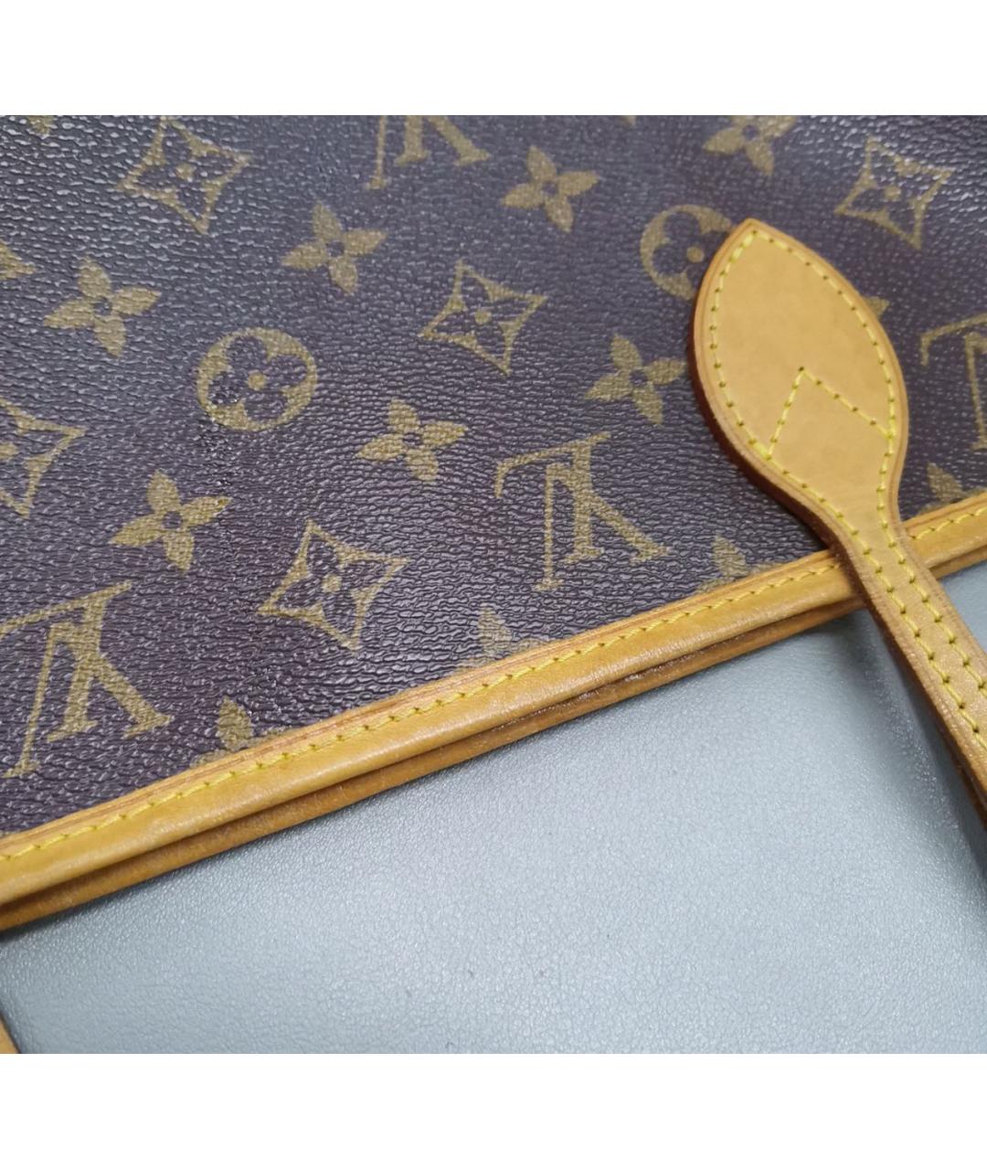 LOUIS VUITTON Коричневая кожаная сумка тоут, фото 6