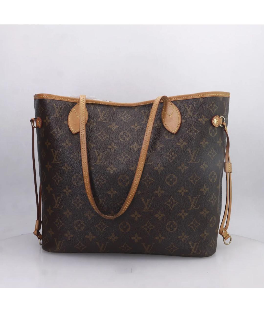 LOUIS VUITTON Коричневая кожаная сумка тоут, фото 3