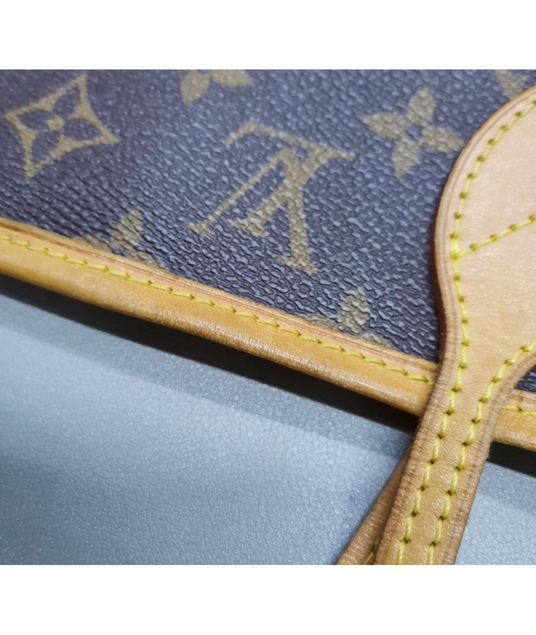LOUIS VUITTON Коричневая кожаная сумка тоут, фото 7