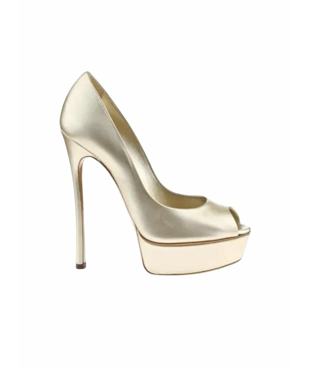 CASADEI Золотые кожаные туфли, фото 1