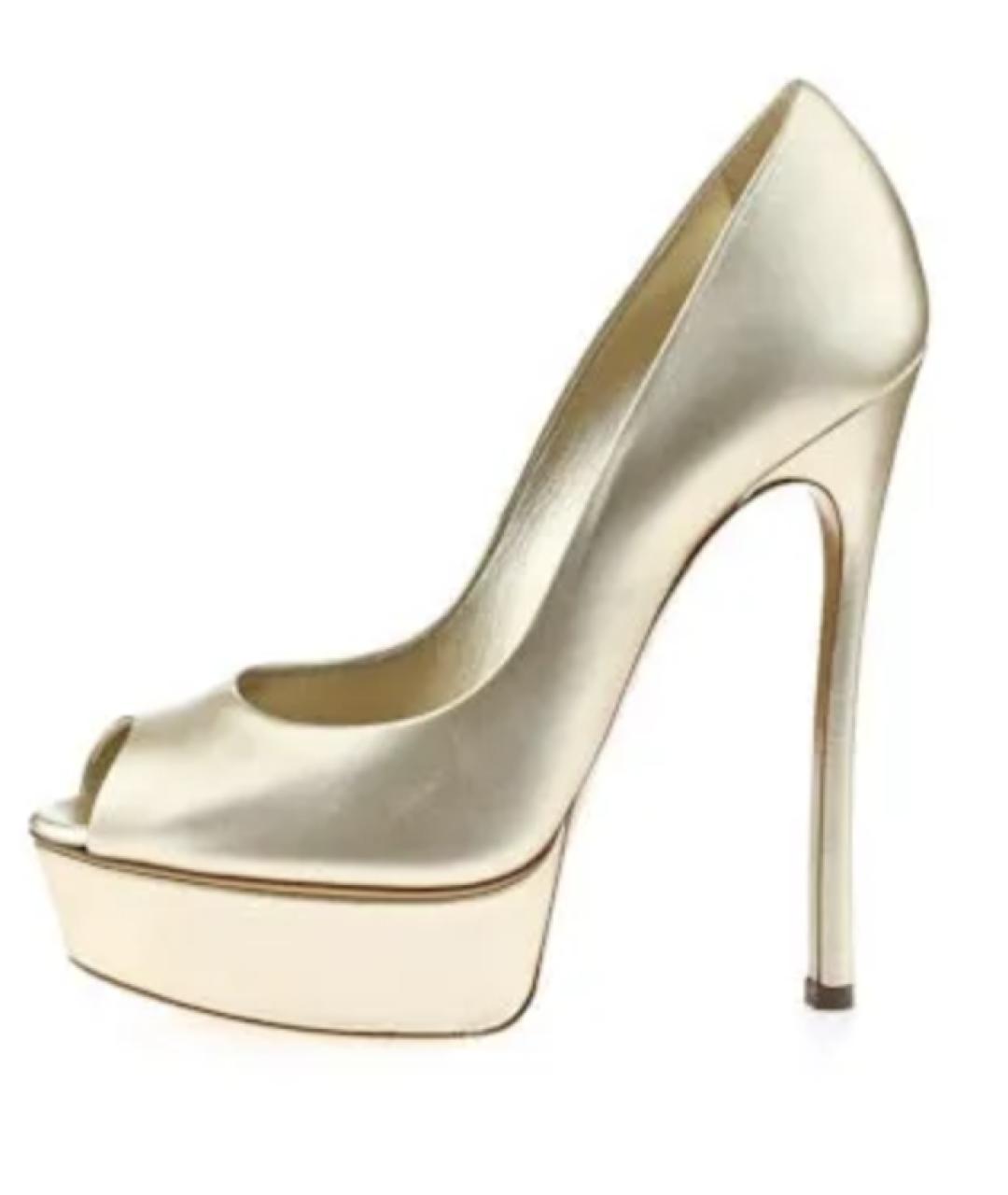 CASADEI Золотые кожаные туфли, фото 4
